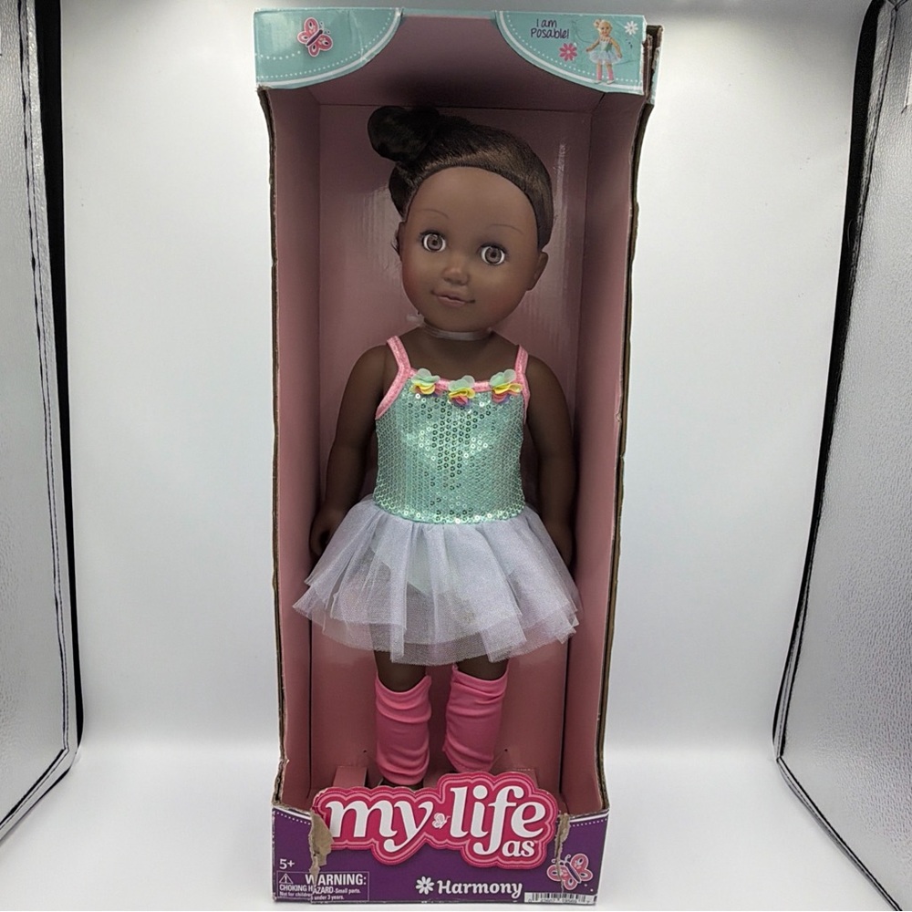 My Life As Harmony Ballerina Posable 18 in Black Doll, Brown Hair, Brown Eyes
